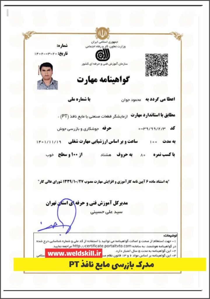 مدرک بازرسی PT