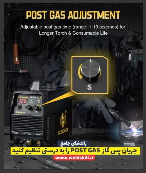 جریان پس گاز POST GAS را به درستی تنظیم کنید