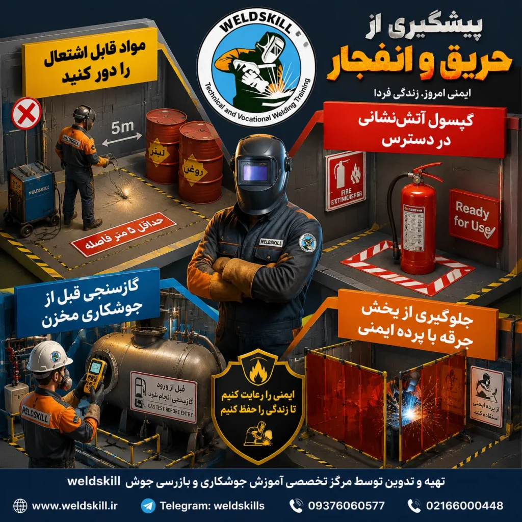 نحوه پیشگیری از حریق در کارگاه های جوشکاری صنعتی